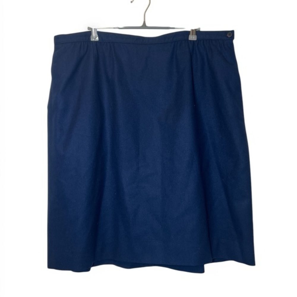 Vintage Pendleton Women 36 Navy Blue Lined 100% Pure Virgin Wool Pencil Skirt‎